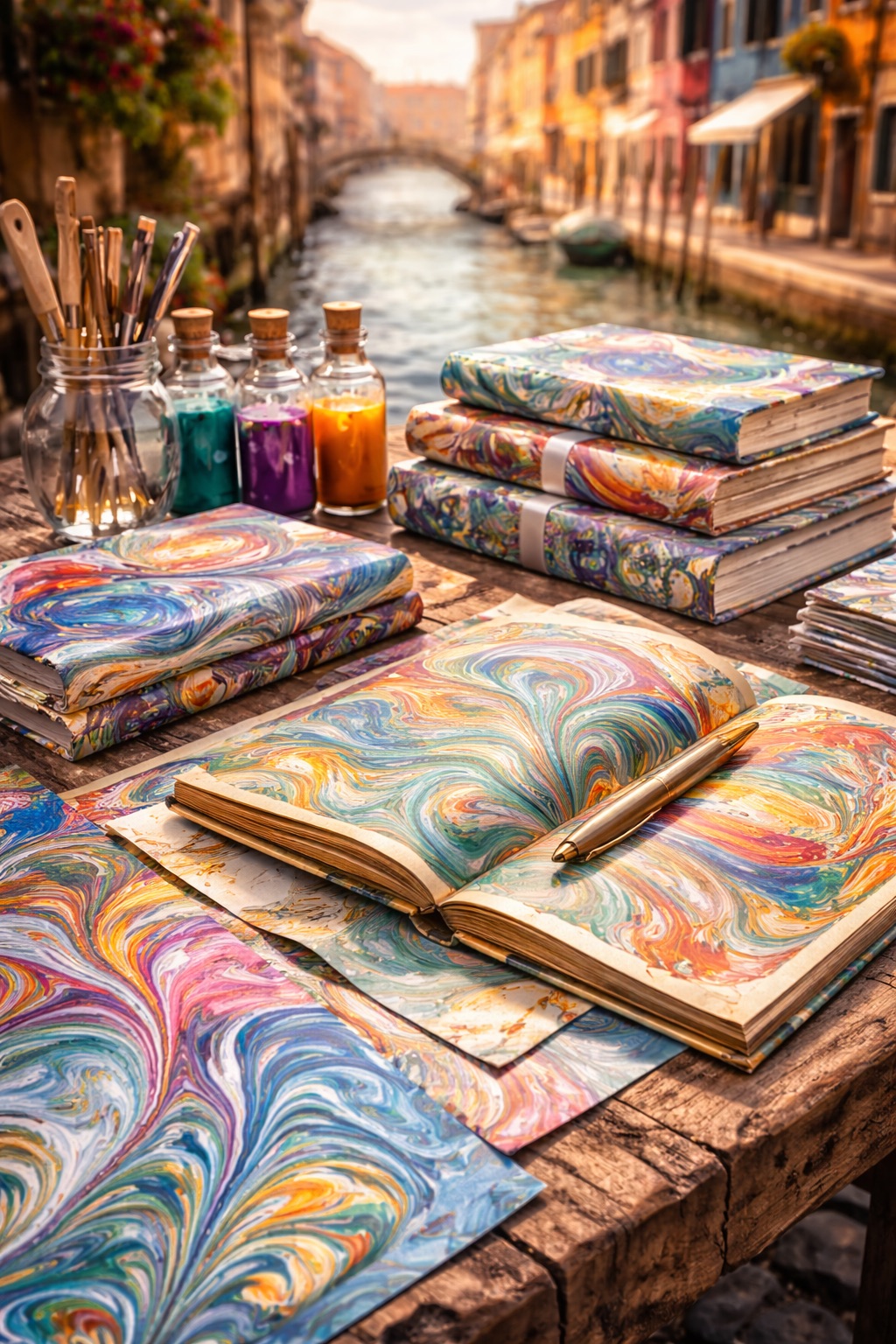 Carta marmorizzata artigianale veneziana