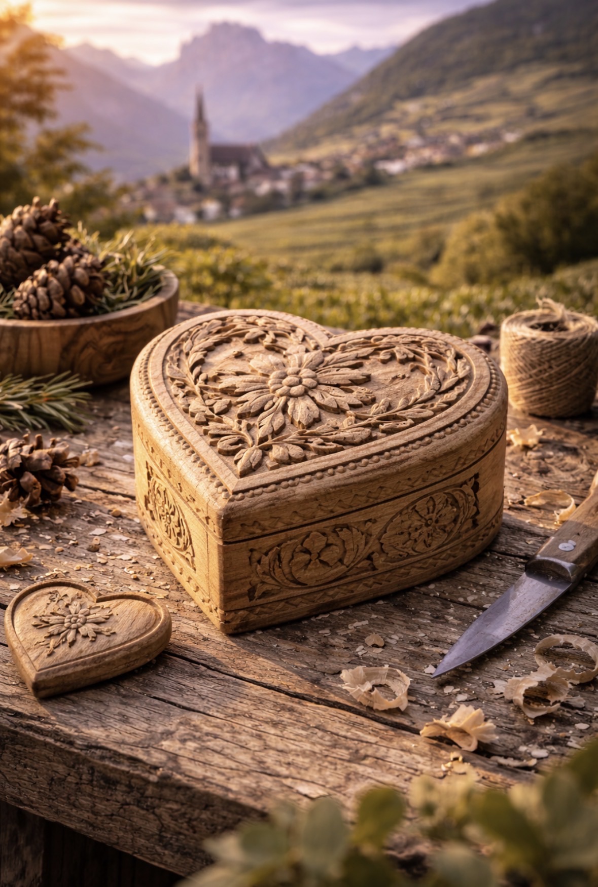 Oggetto in legno intagliato sudtirolese