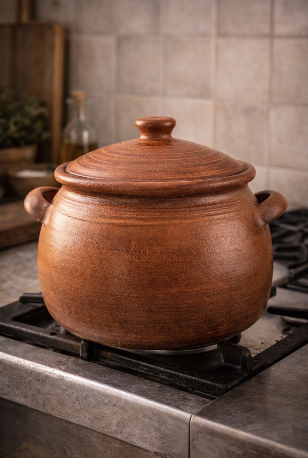 Terracotta pignata for domestic use