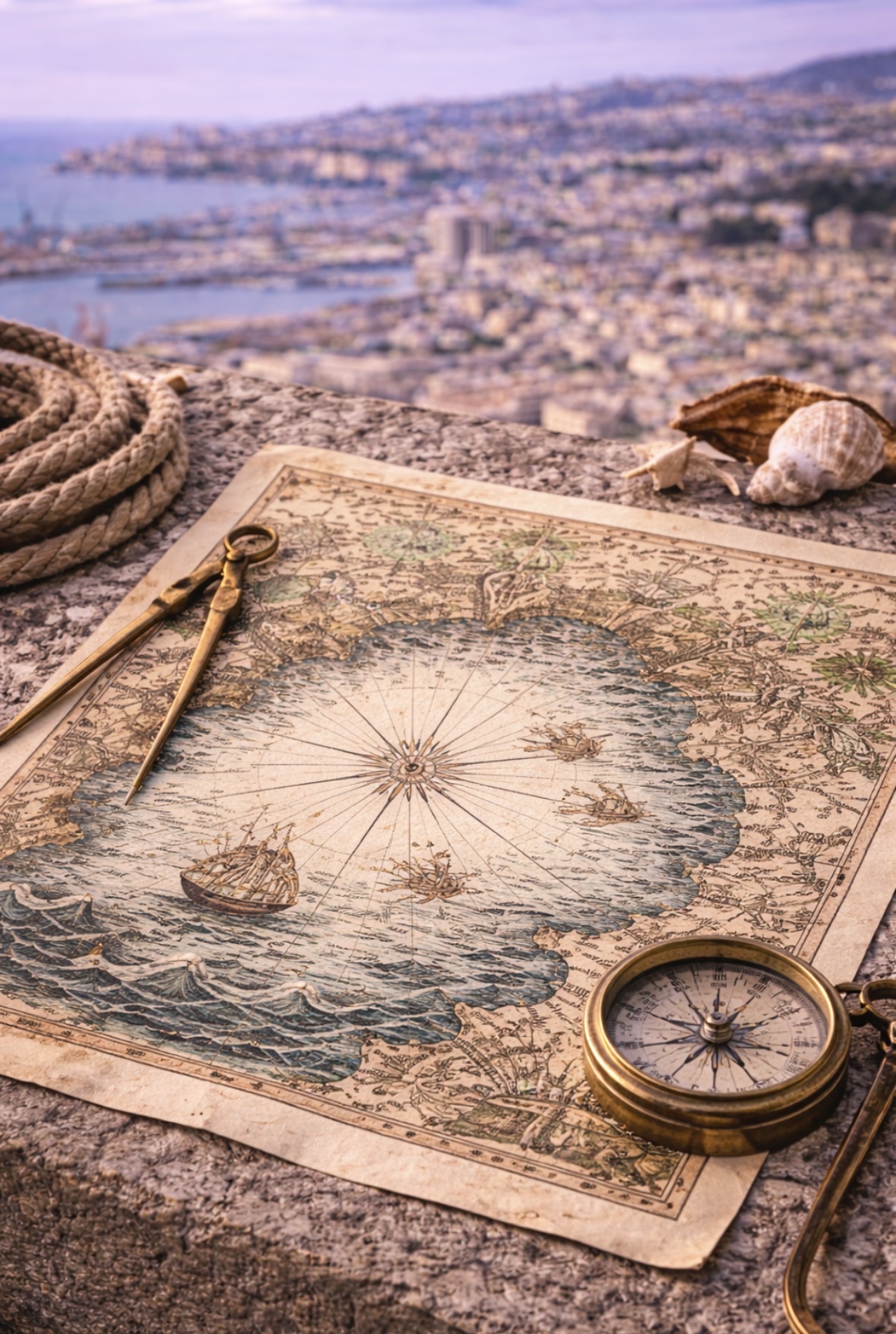 Carta nautica o stampa cartografica storica