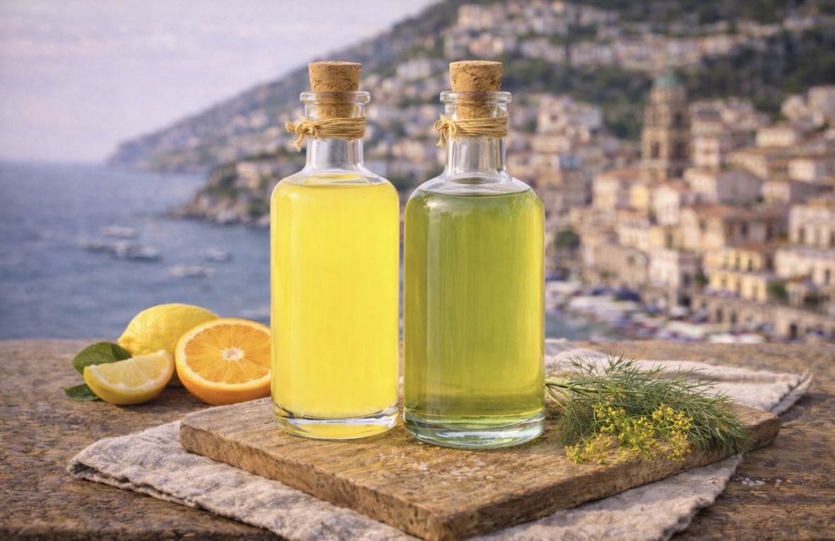 Liquori alle erbe, finocchietto, agrumi locali