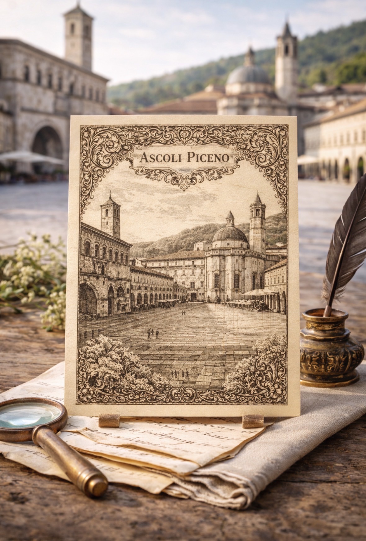 Carta stampata o incisione storica ascolana