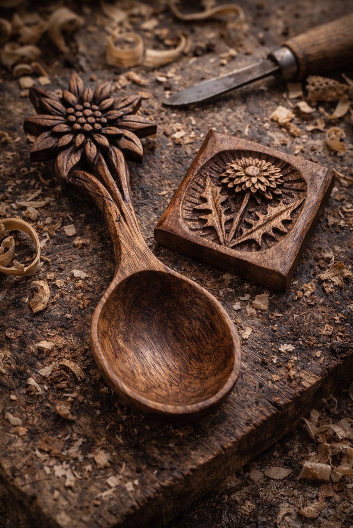 Oggetto in legno intagliato valdostano