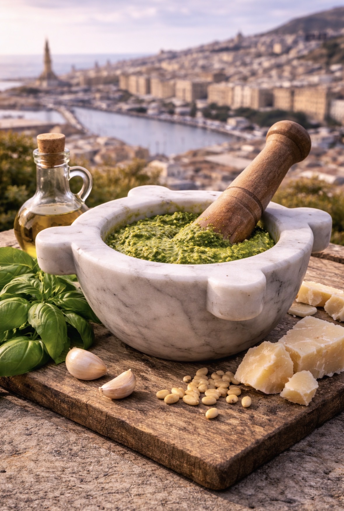 Mortaio  in marmo genovese