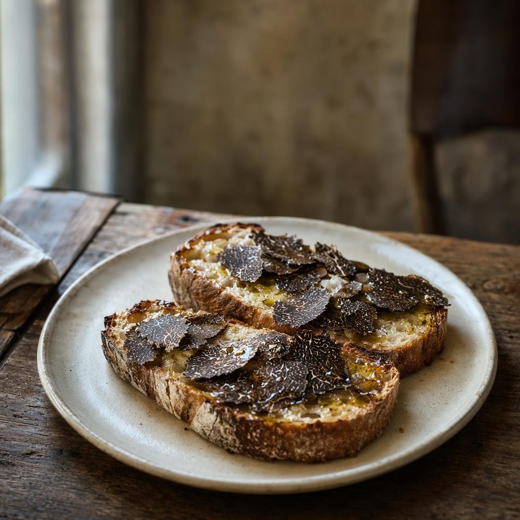 Crostini al tartufo nero umbro — piatto tipico di Perugia