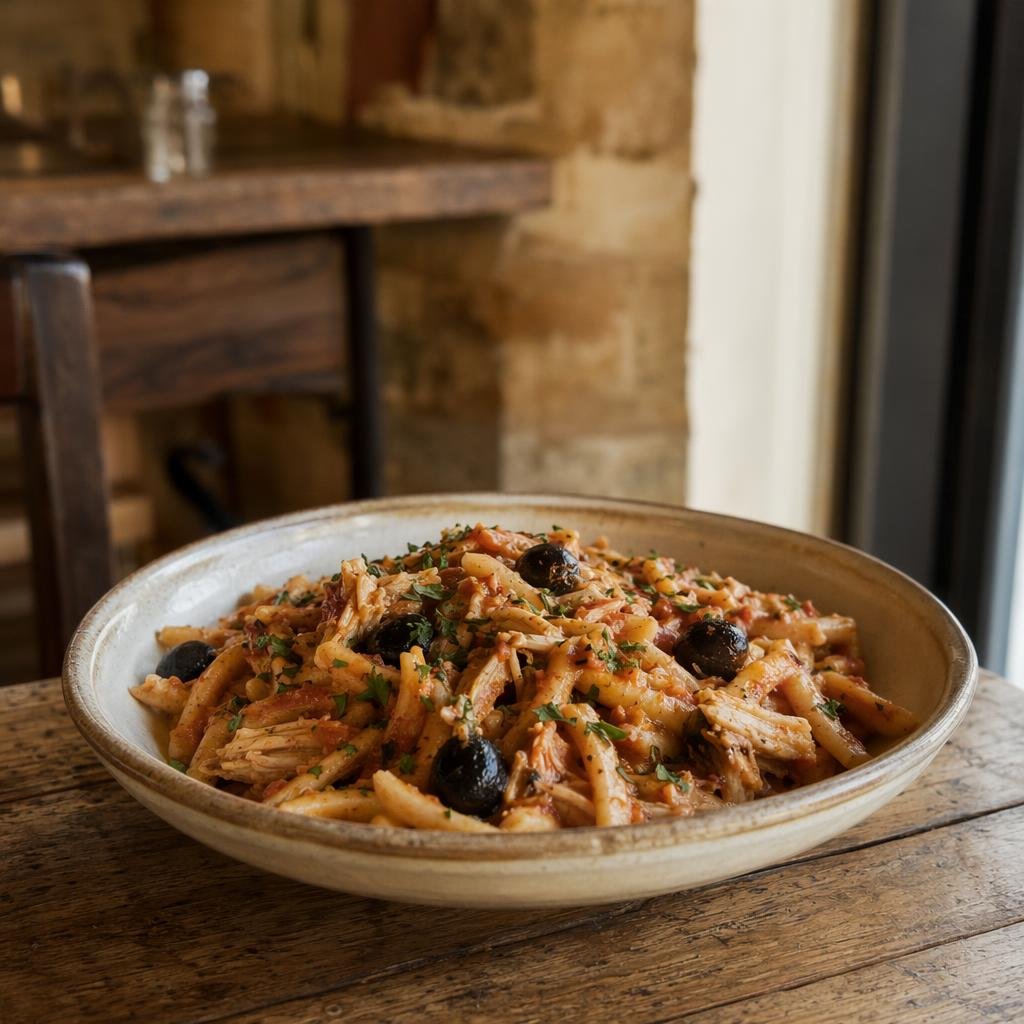 Pasta mit Stockfisch — Typisches Gericht aus Reggio Calabria