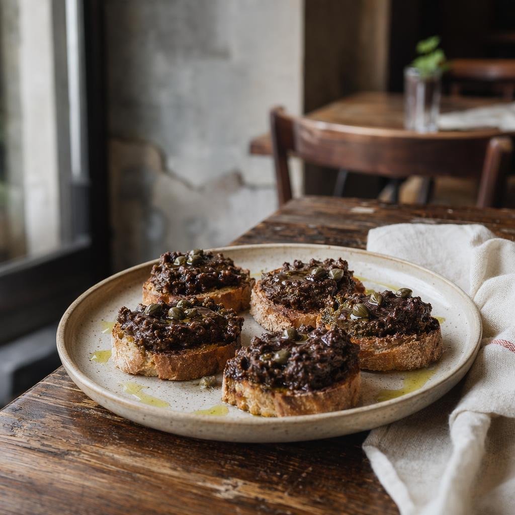 Crostini neri toscani (crostini di fegatini) — piatto tipico di Firenze