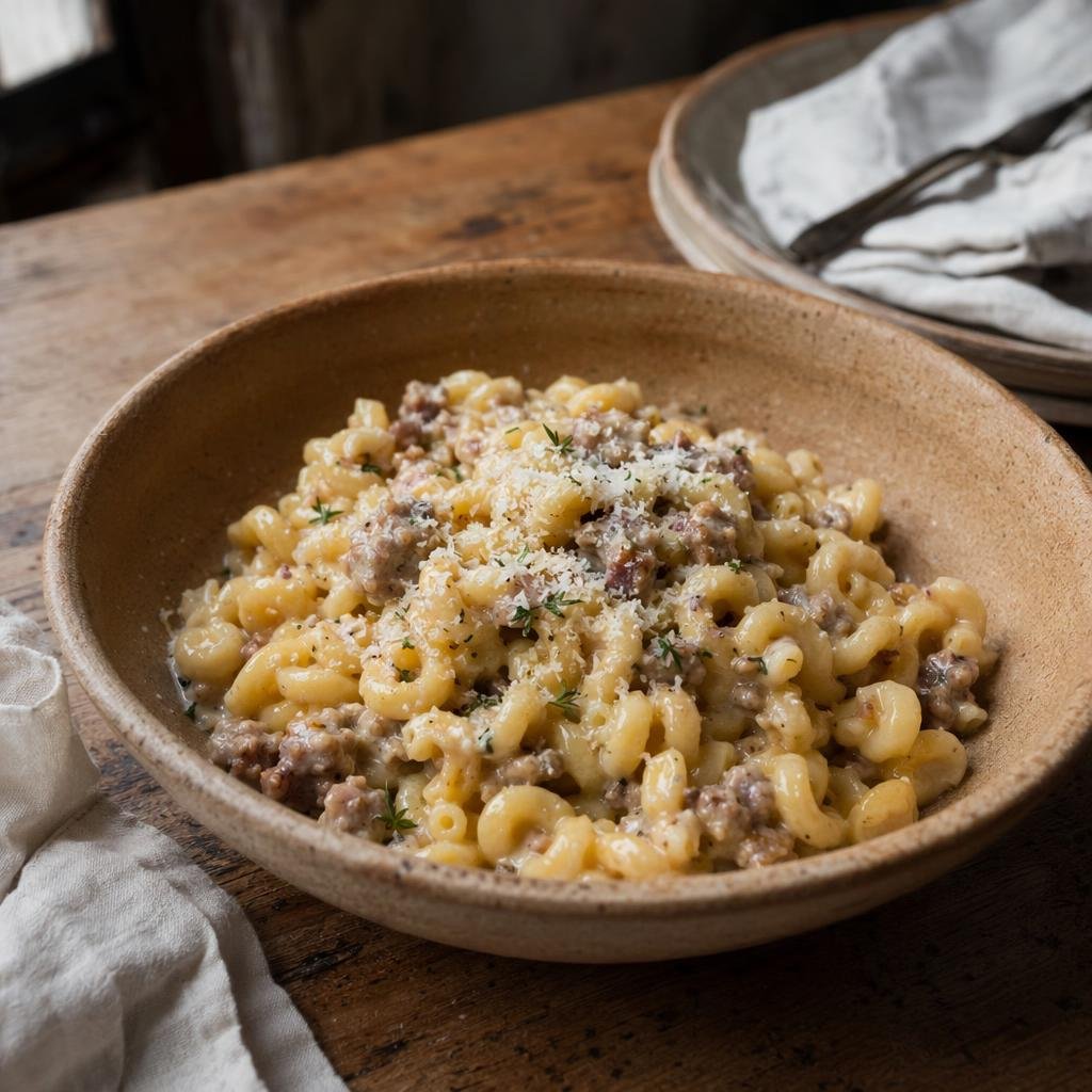 Gramigna alla salsiccia — Typical dish of Bologna