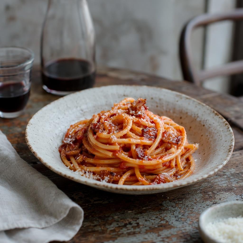 Bucatini all’Amatriciana — piatto tipico di Roma