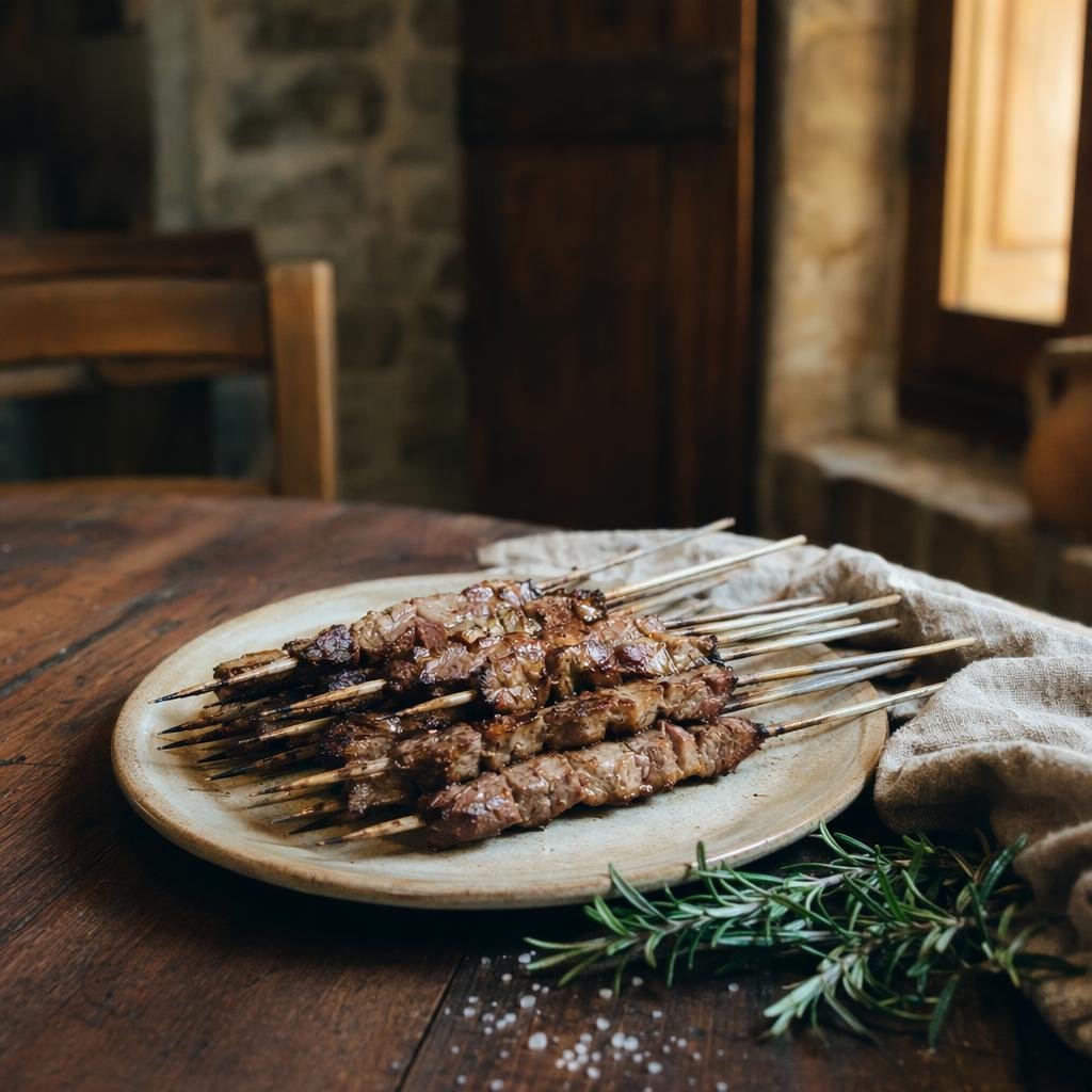 Arrosticini di pecora — piatto tipico di L'Aquila