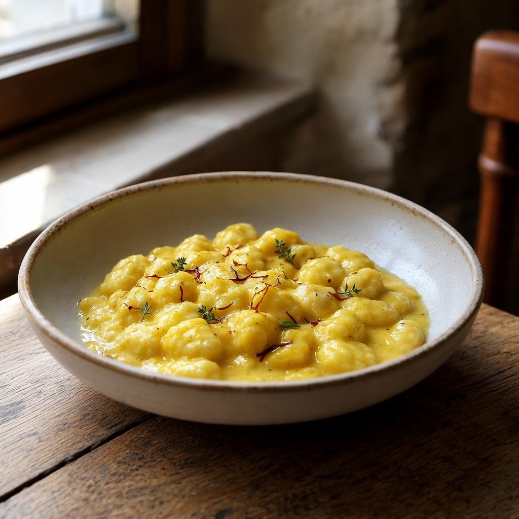 Gnocchi allo zafferano dell’Aquila — piatto tipico di L'Aquila