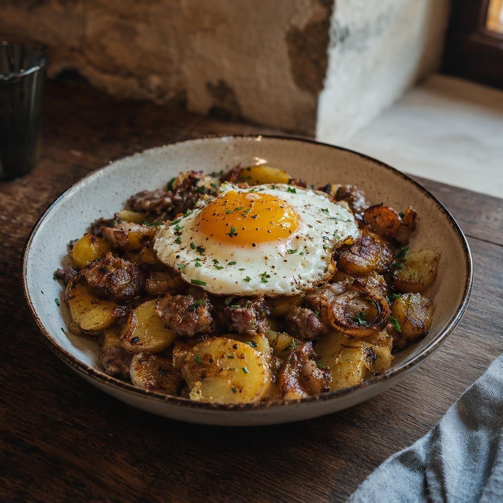Gröstl tirolese — typical dish of Bolzano