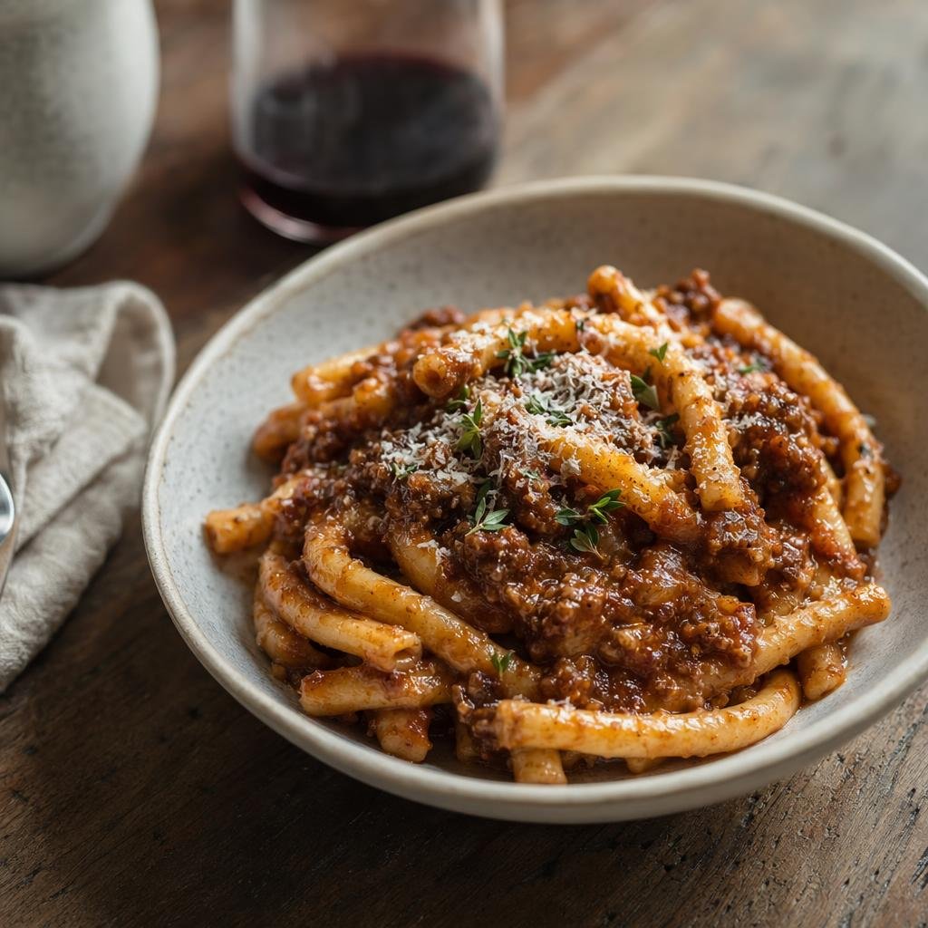 Maccheroni with Nebrodi pork sauce — Typical dish of Messina