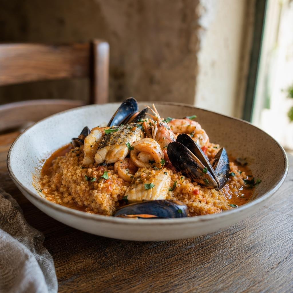 Cous cous di pesce alla licatese — piatto tipico di Agrigento