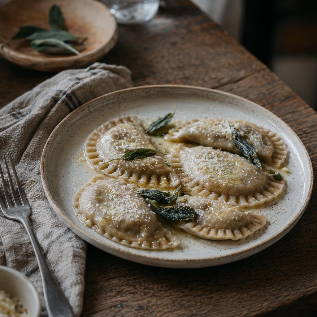 Schlutzkrapfen — typisches Gericht aus Bozen