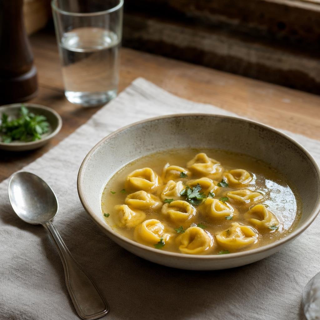 Tortellini in brodo — typical dish of Bologna