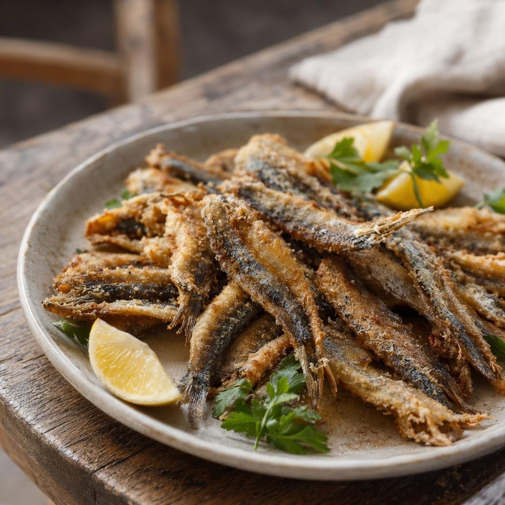 Sardoni impanati e fritti — typical dish of Trieste