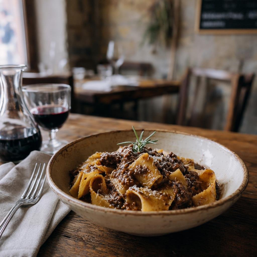 Pappardelle al cinghiale — piatto tipico di Firenze