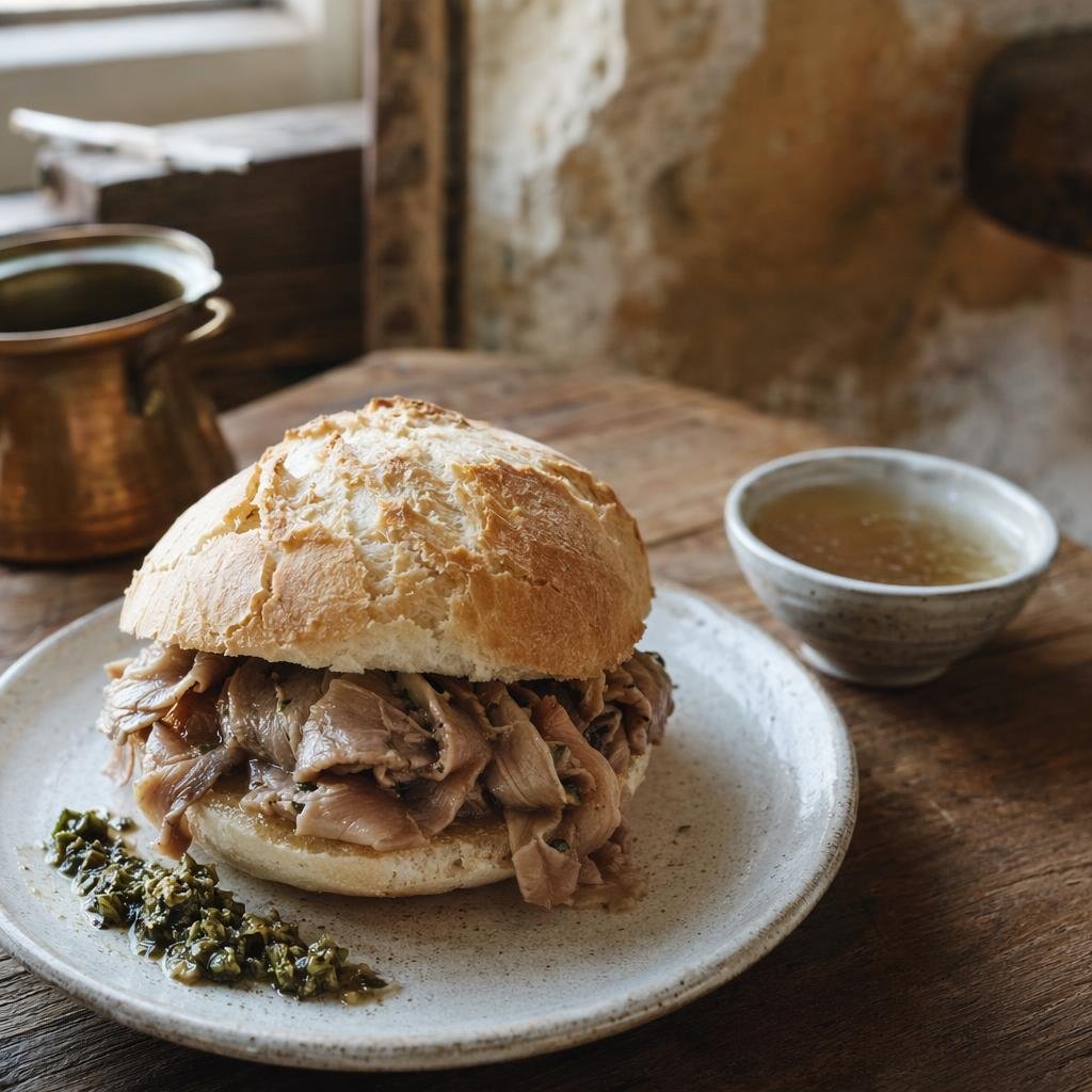 Lampredotto (panino col lampredotto) — piatto tipico di Firenze