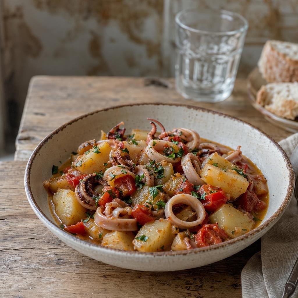 Totani e patate alla praianese — piatto tipico di Amalfi