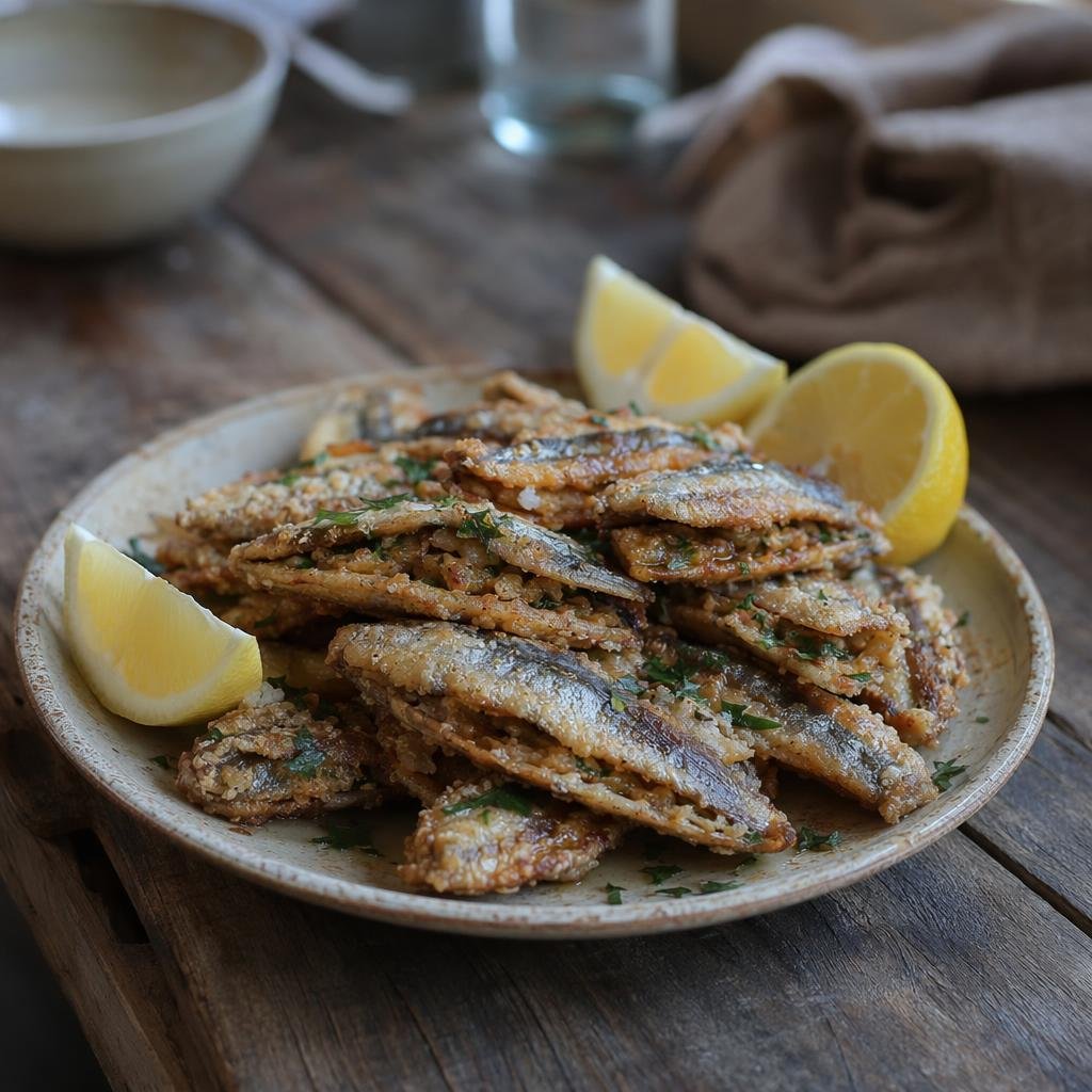 Alici 'mbuttunate (alici imbottite) — typical dish of Salerno