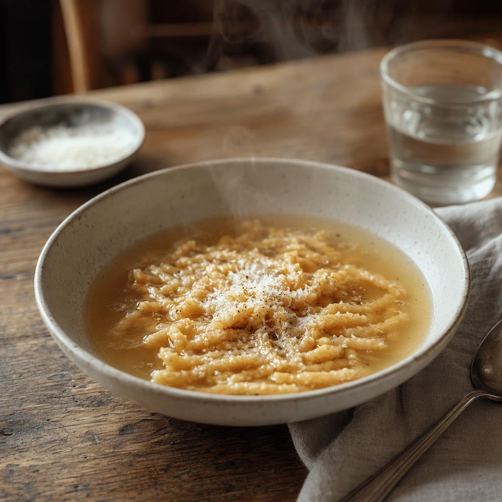 Passatelli in brodo — typical dish of Bologna