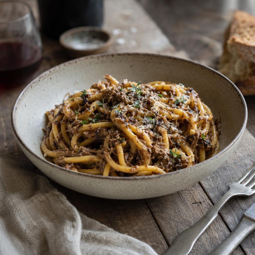 Umbricelli al ragù d’oca — piatto tipico di Perugia