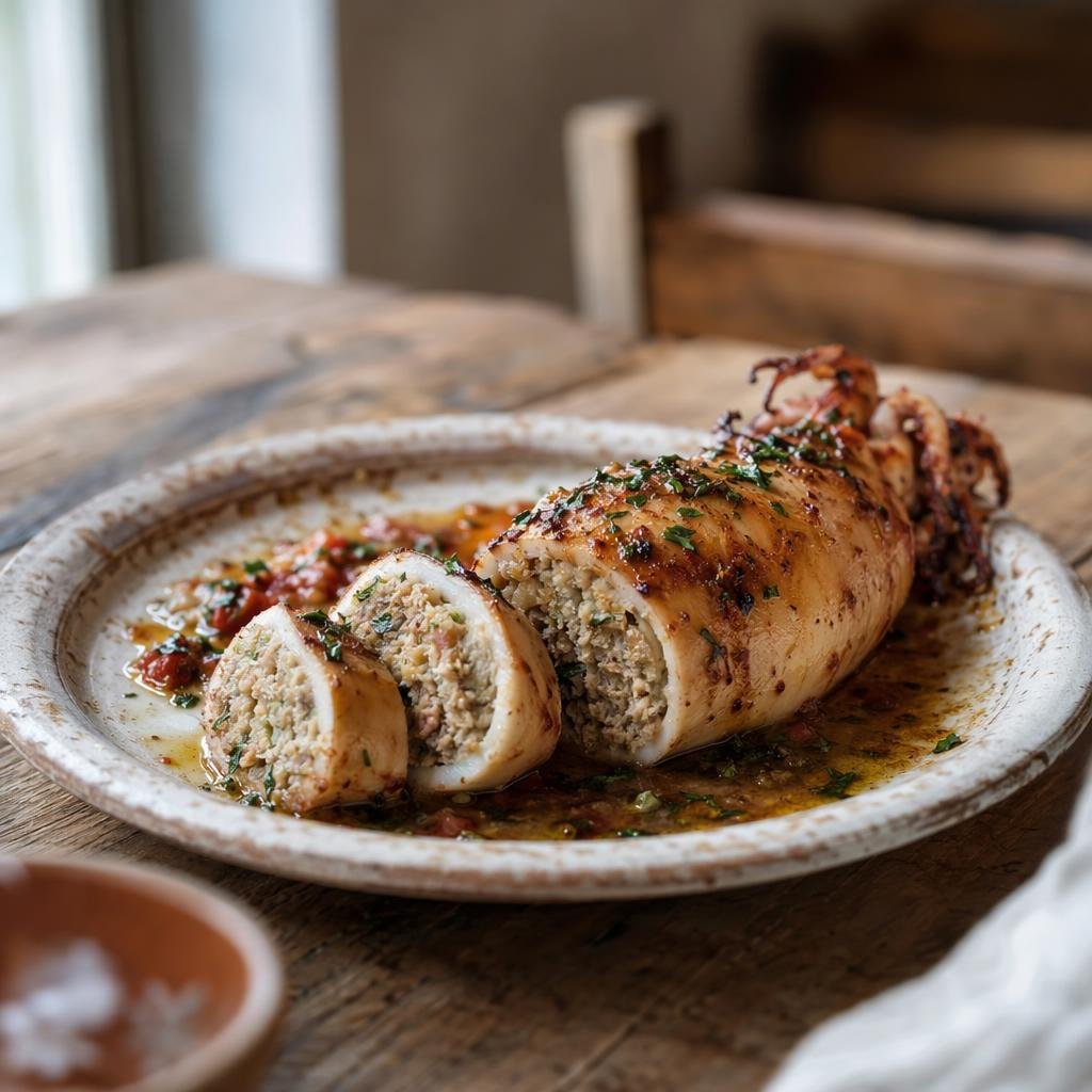 Messina-style stuffed squid — Typical dish of Messina