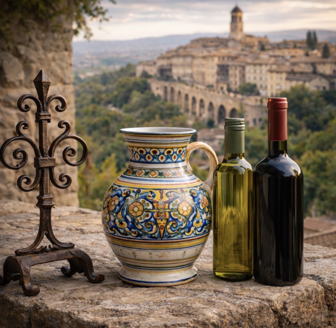 Perugia attraverso le materie: ferro, argilla, olive e vigneti